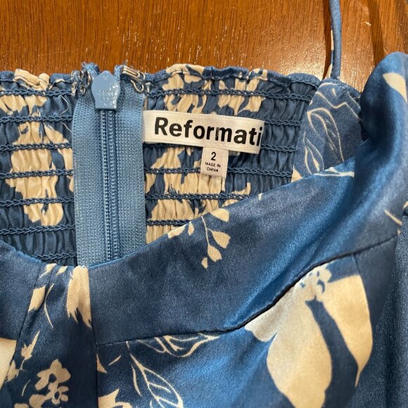 Reformation Marguerite Silk Dress (Size 2, Color Blue) - Picture 5 of 6